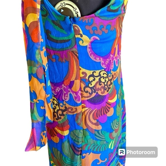 Banana Republic X Trina Turk Coachella Floral Silk One Shoulder Dress, size 0 - Picture 7 of 14